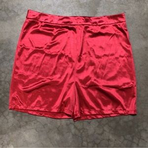 Club London Red Satin Shorts.